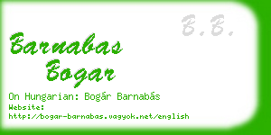 barnabas bogar business card